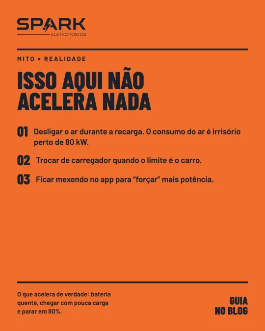 Post da Spark: mitos sobre o que acelera e o que não acelera a recarga